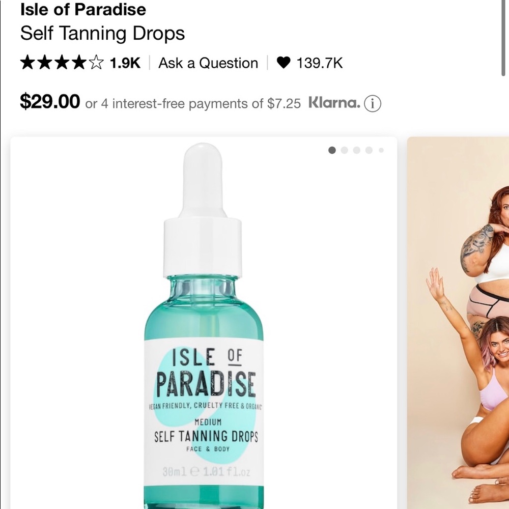 Isle of paradise tanning drops
